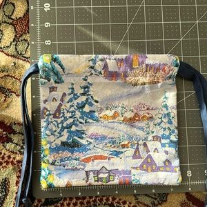 Handmade Christmas/holiday cinch pouch